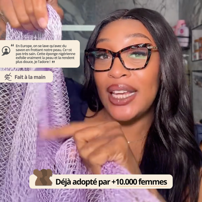 Éponge Filet Africaine – Exfolie, nettoie et adoucit – pour une peau saine et lisse
