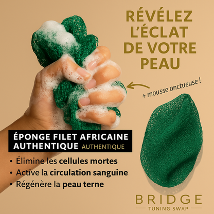 Éponge Filet Africaine – Exfolie, nettoie et adoucit – pour une peau saine et lisse