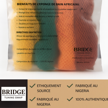 Éponge Filet Africaine – Exfolie, nettoie et adoucit – pour une peau saine et lisse