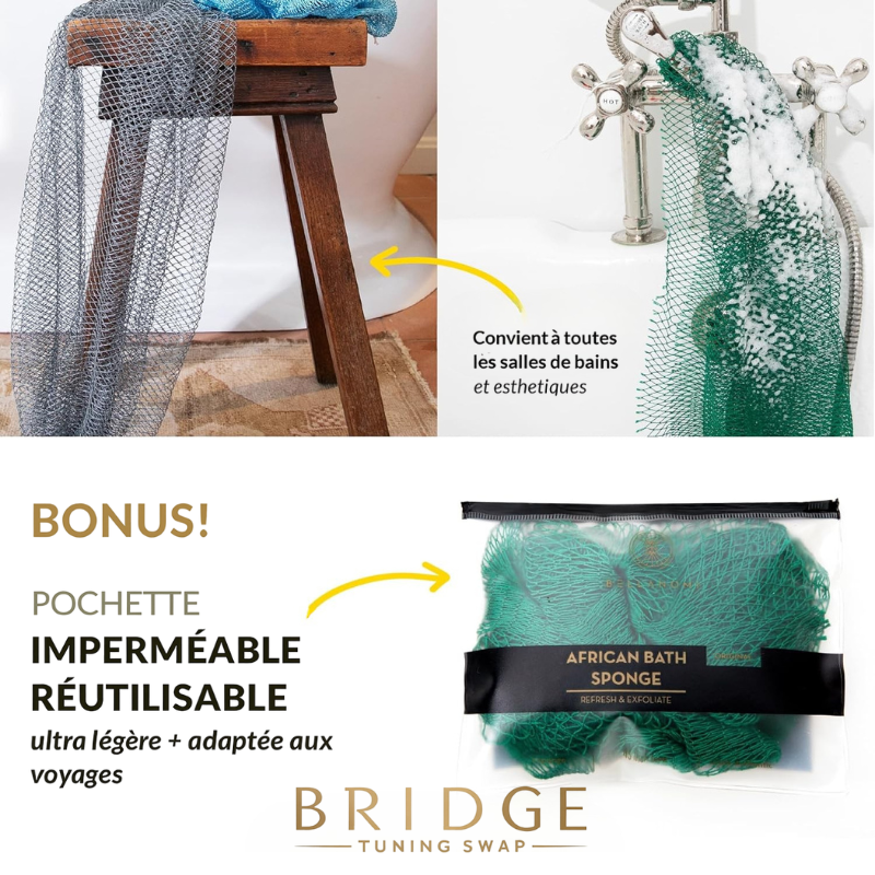 Éponge Filet Africaine – Exfolie, nettoie et adoucit – pour une peau saine et lisse